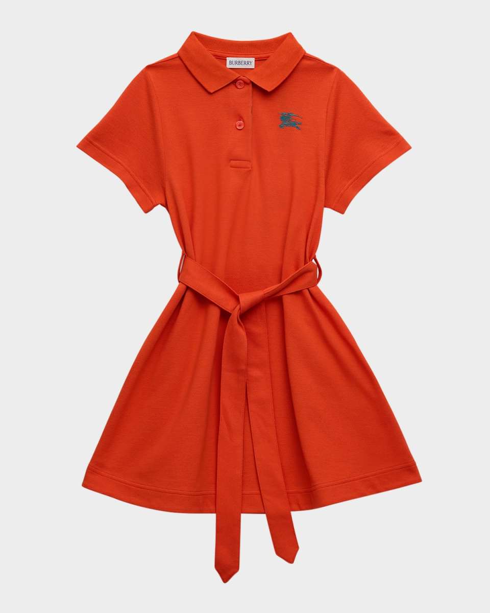 Girl's Astrid Belted EKD Polo Dress, Size 4-14